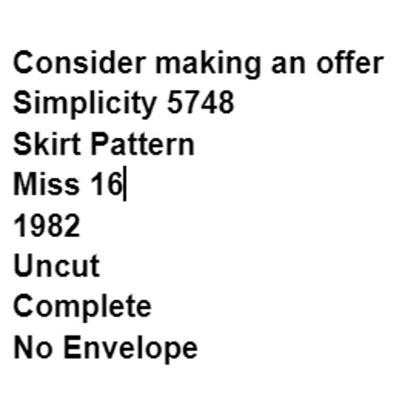 Simplicity 5748 Pattern Skirt Miss 16 Uncut Maxi Retro Timeless Witchy Whimsical - Picture 3 of 7